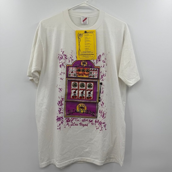 Vintage Single Stitch Las Vegas Quarters Jackpot Light Up Tshirt large - Picture 1 of 12